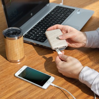 Powerbank personalizado de bolsillo 5000 mAh de paja de trigo